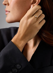 Geelgouden solitairring, 0.26 ct diamant, Groeibriljant