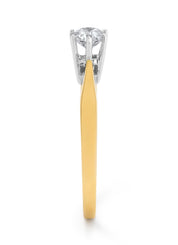 Geelgouden solitairring, 0.33 ct diamant, Groeibriljant