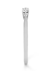 Witgouden solitairring, 0.08 ct diamant, Groeibriljant