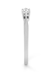 Witgouden solitairring, 0.16 ct diamant, Groeibriljant