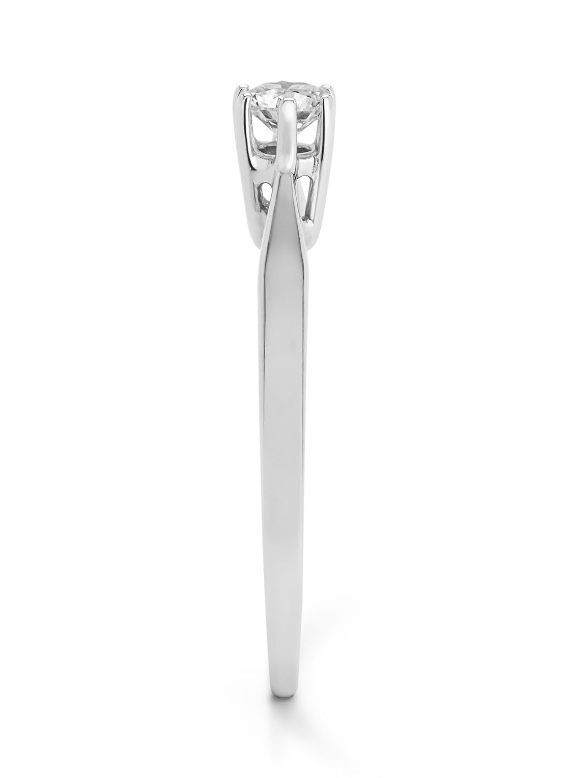 Witgouden solitairring, 0.19 ct diamant, Groeibriljant