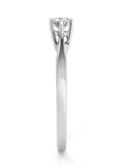 Witgouden solitairring, 0.28 ct diamant, Groeibriljant