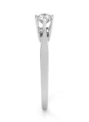 Witgouden solitairring, 0.35 ct diamant, Groeibriljant