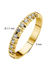 Geelgouden alliance ring, 0.18 ct diamant, Groeibriljant