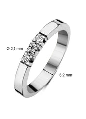 Witgouden alliance ring, 0.15 ct diamant, Groeibriljant