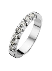 Witgouden alliance ring, 0.35 ct diamant, Groeibriljant