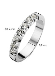 Witgouden alliance ring, 0.35 ct diamant, Groeibriljant