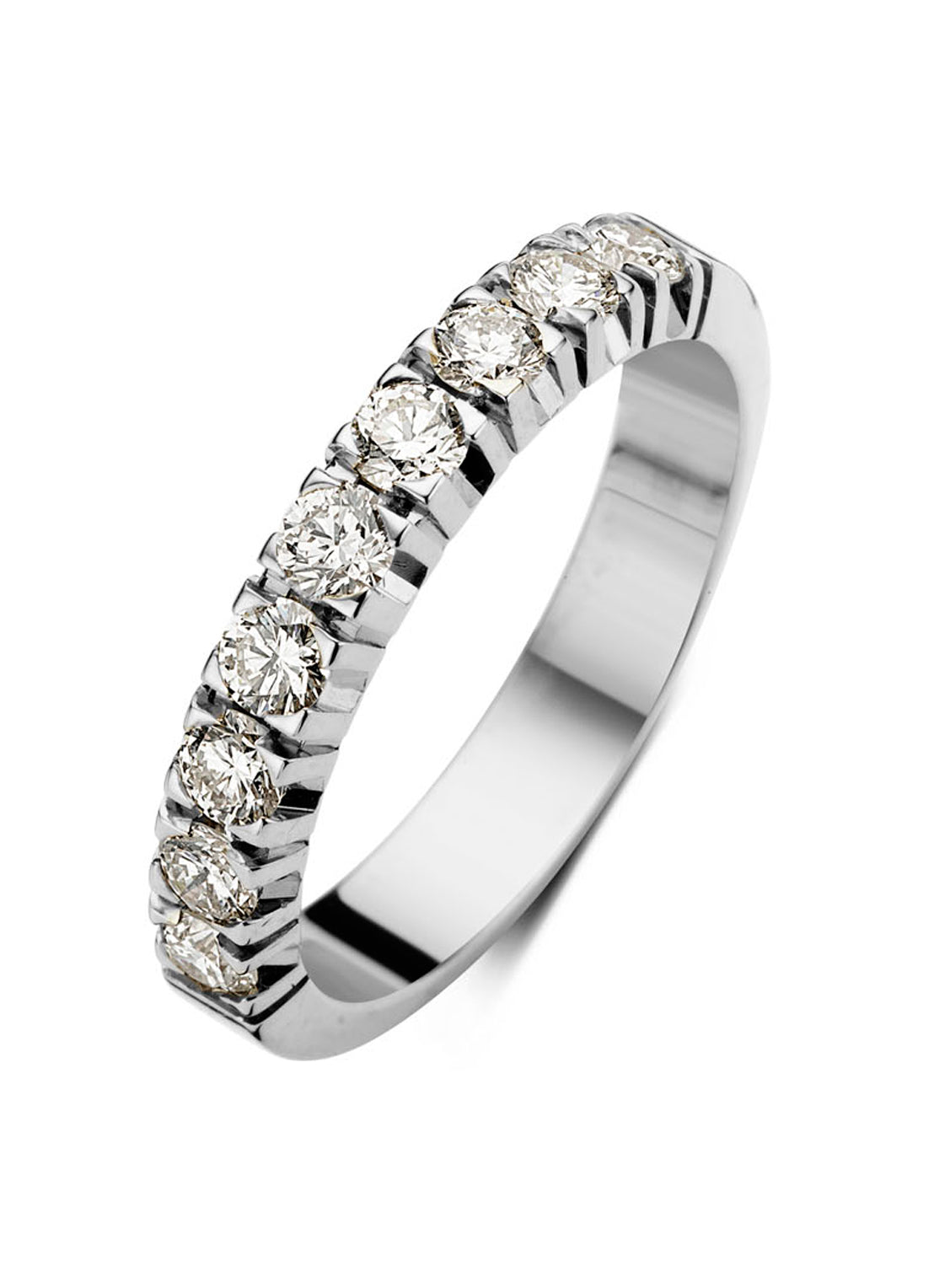 Witgouden alliance ring, 0.90 ct diamant, Groeibriljant