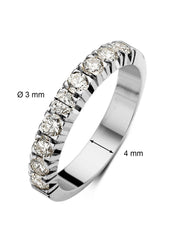 Witgouden alliance ring, 0.90 ct diamant, Groeibriljant