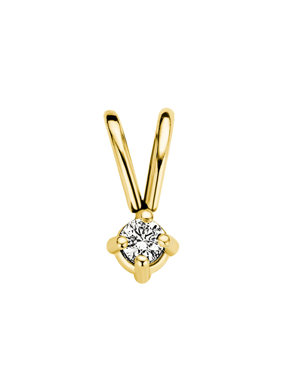 Geelgouden hanger, 0.02 ct diamant, Groeibriljant
