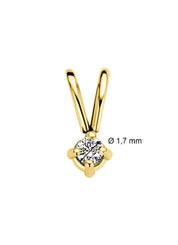 Geelgouden hanger, 0.02 ct diamant, Groeibriljant