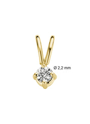 Geelgouden hanger, 0.04 ct diamant, Groeibriljant