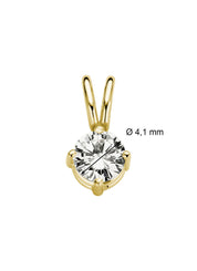 Geelgouden hanger, 0.26 ct diamant, Groeibriljant