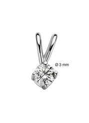 Witgouden hanger, 0.11 ct diamant, Groeibriljant
