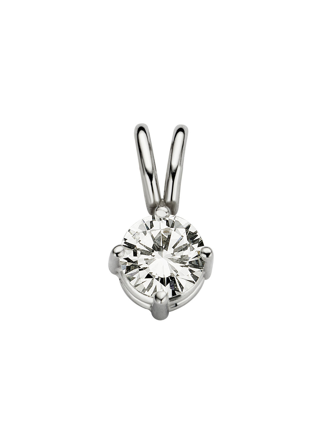 Witgouden hanger, 0.26 ct diamant, Groeibriljant