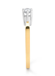 Geelgouden solitairring, 0.31 ct diamant, Groeibriljant
