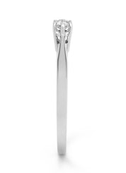 Witgouden solitairring, 0.11 ct diamant, Groeibriljant