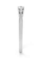 Witgouden solitairring, 0.13 ct diamant, Groeibriljant