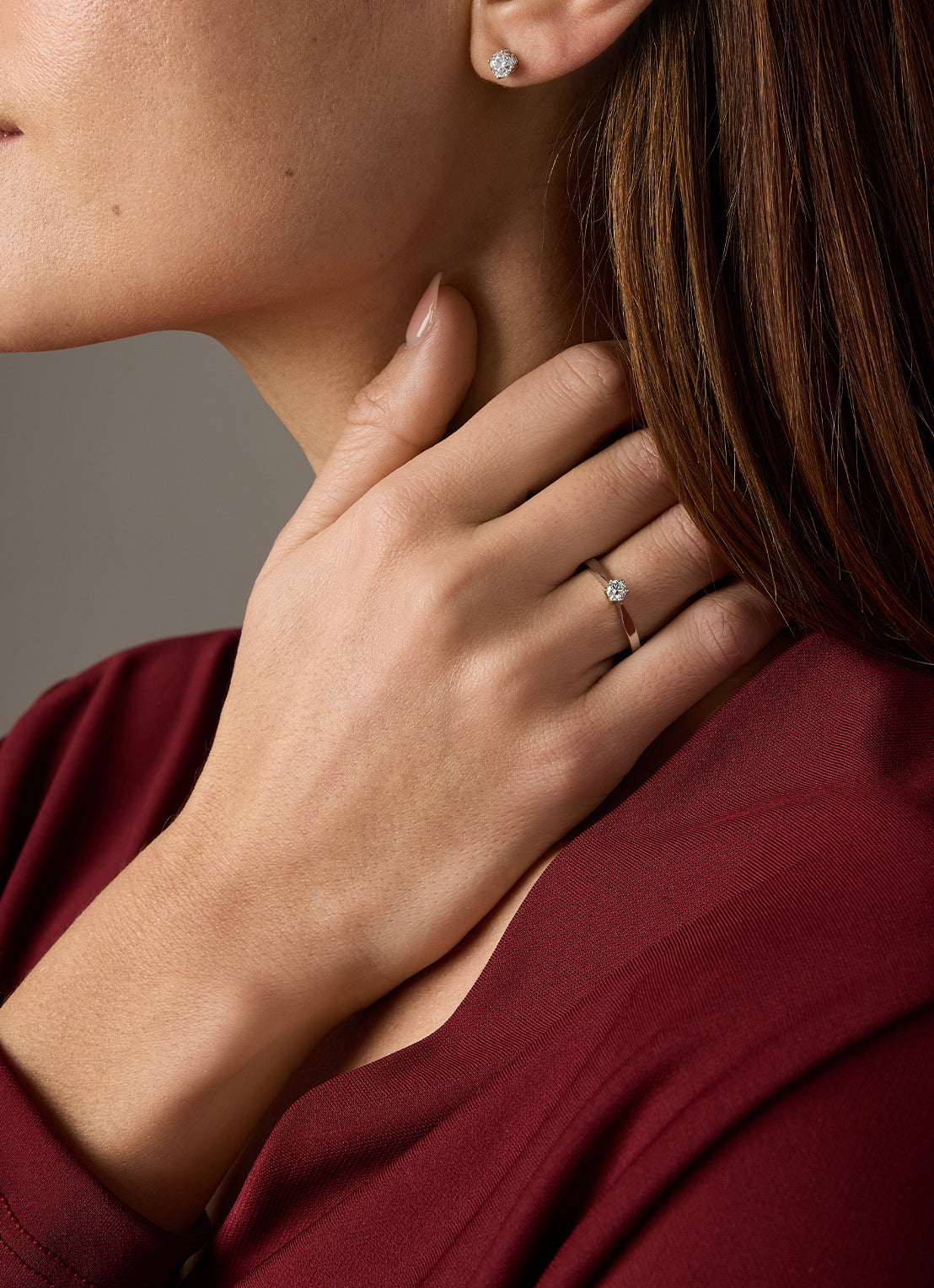 Witgouden solitairring, 0.20 ct diamant, Groeibriljant