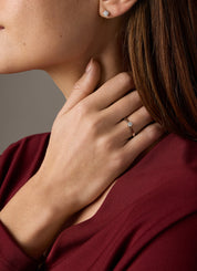 Witgouden solitairring, 0.20 ct diamant, Groeibriljant