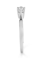 White gold solitair ring, 0.23 ct diamond, Groeibriljant