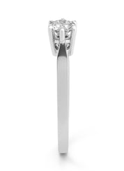 Witgouden solitairring, 0.46 ct diamant, Groeibriljant