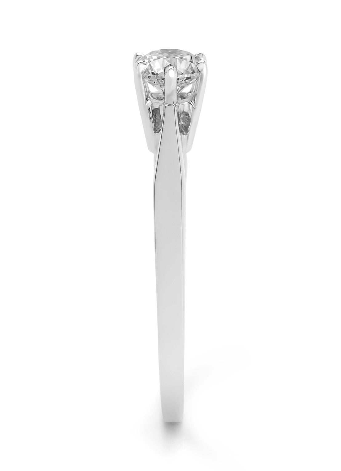 White gold solitair ring, 0.52 ct diamond, Groeibriljant