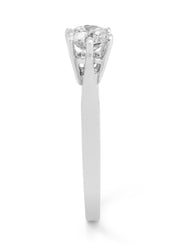 Witgouden solitairring, 0.69 ct diamant, Groeibriljant