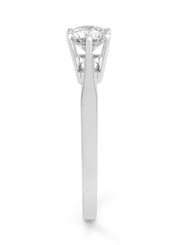 Witgouden solitairring, 0.85 ct diamant, Groeibriljant