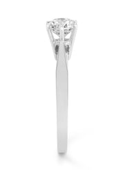 Witgouden solitairring, 0.93 ct diamant, Groeibriljant