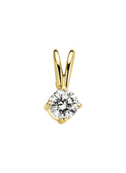 Yellow gold pendant, 0.13 ct diamond, Groeibriljant