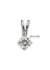 Witgouden hanger, 0.14 ct diamant, Groeibriljant
