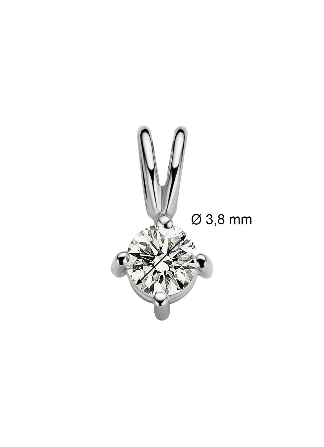 White gold pendant, 0.20 ct diamond, Groeibriljant