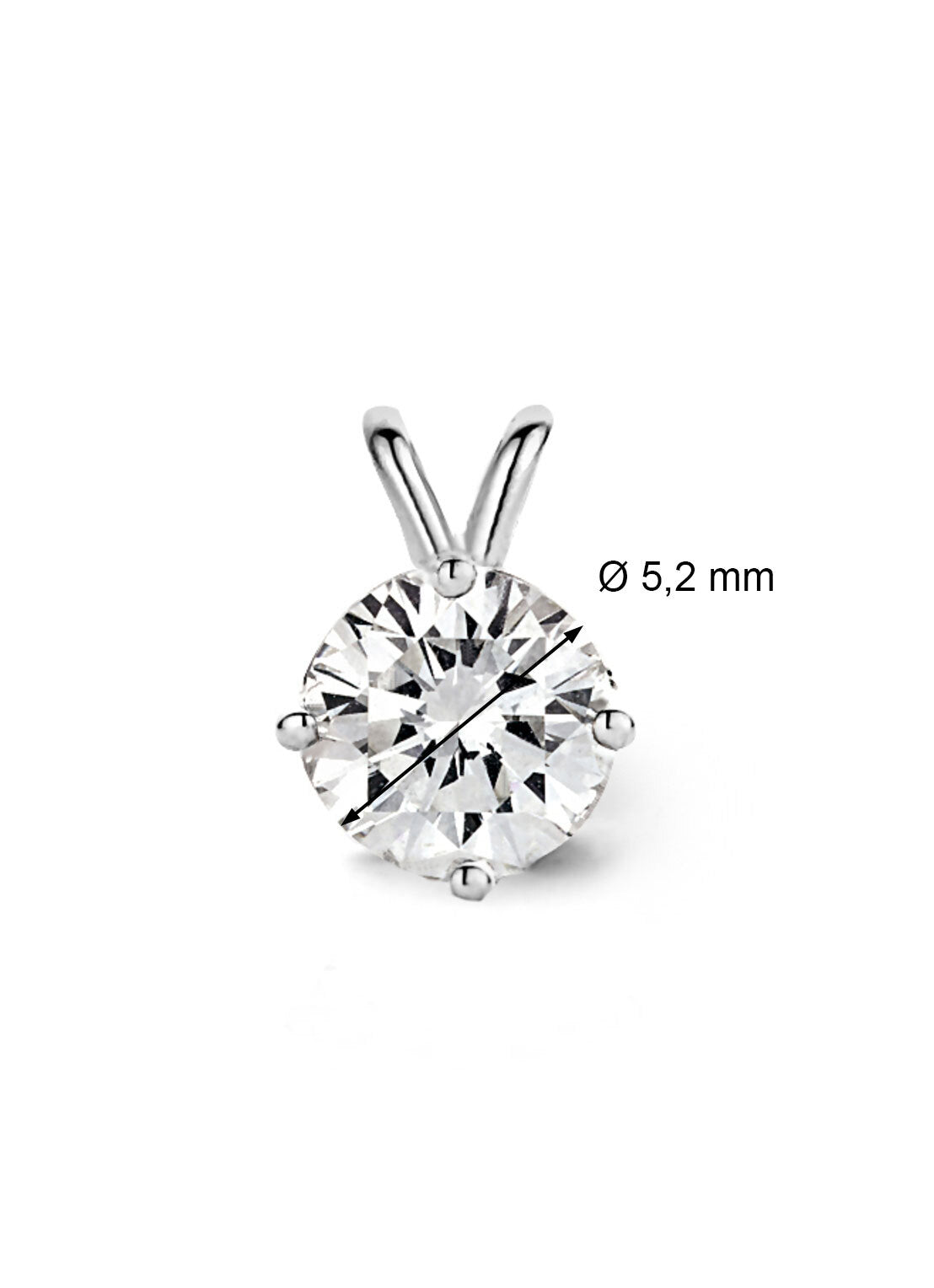 White gold pendant, 0.50 ct diamond, Groeibriljant