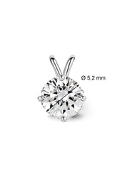 White gold pendant, 0.50 ct diamond, Groeibriljant