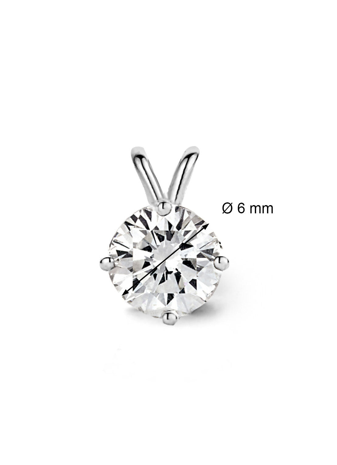 White gold pendant, 0.75 ct diamond, Groeibriljant