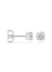 Witgouden solitair oorstekers, 0.74 ct diamant, Groeibriljant
