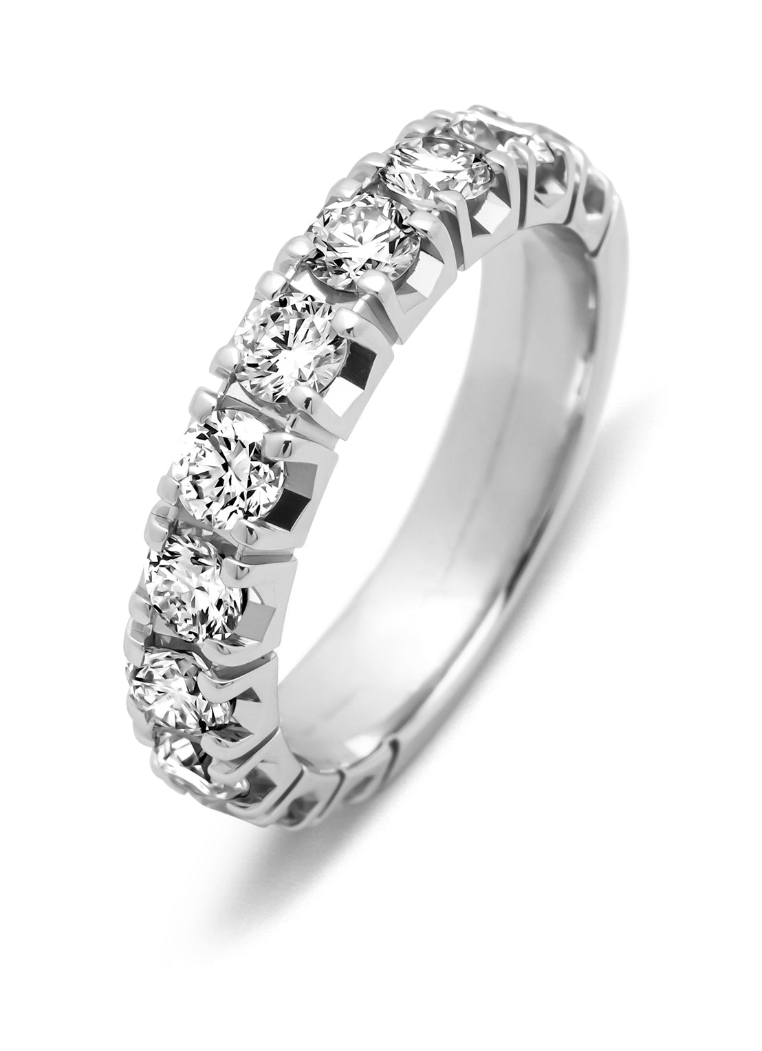 Witgouden alliance ring, 1.76 ct diamant, Groeibriljant