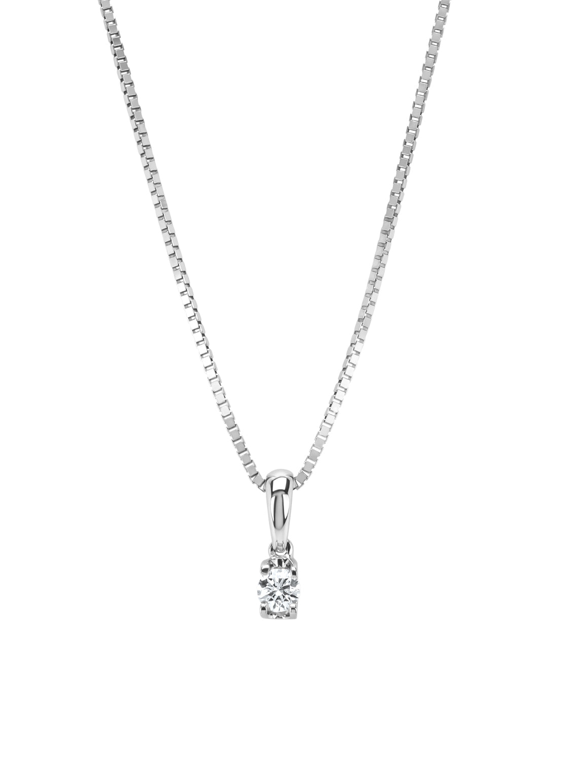 White gold pendant, 0.11 ct diamond, Groeibriljant