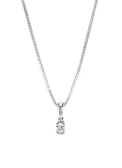 White gold pendant, 0.11 ct diamond, Groeibriljant