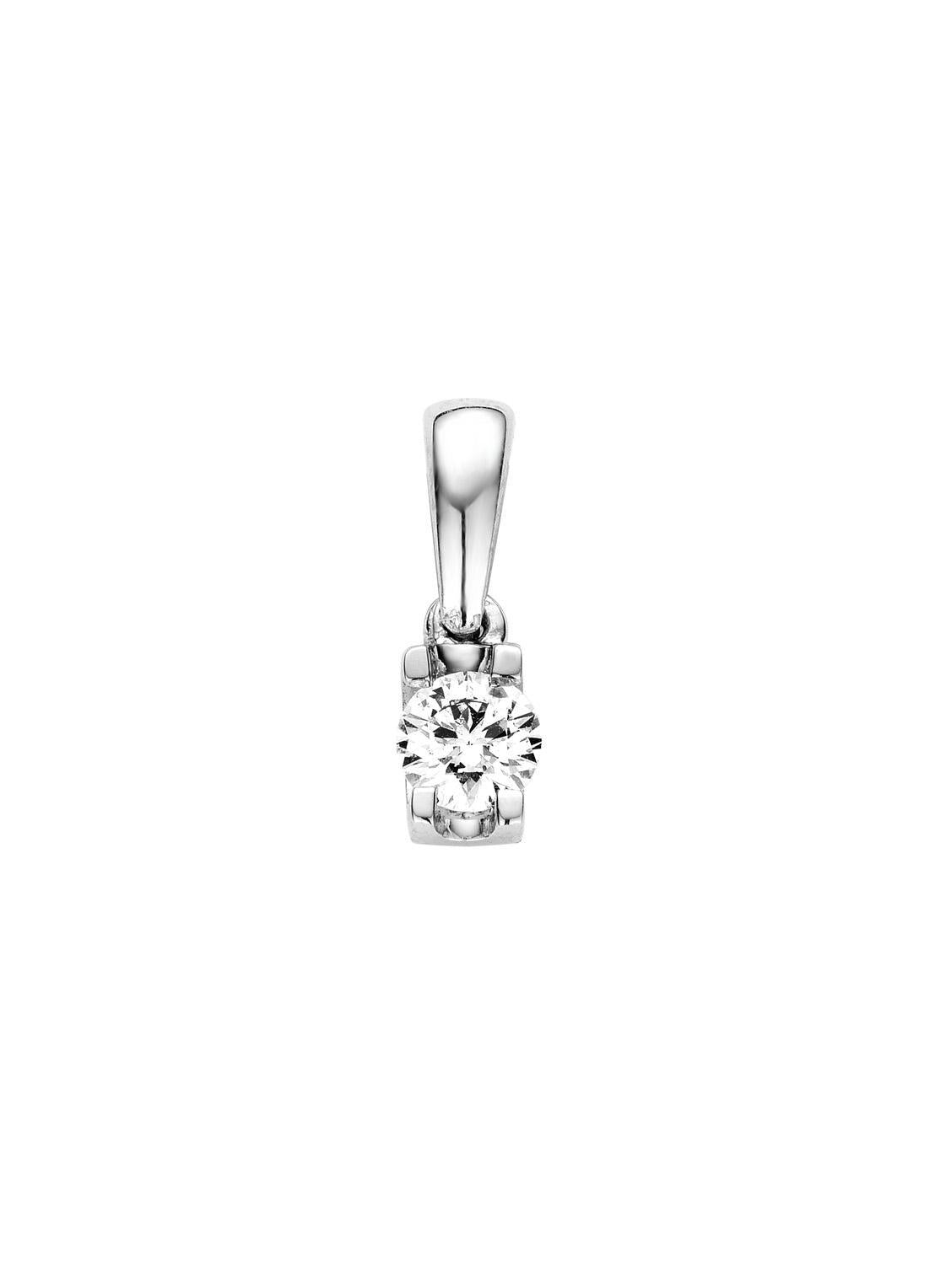 White gold pendant, 0.12 ct diamond, Groeibriljant