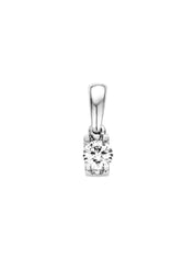 White gold pendant, 0.12 ct diamond, Groeibriljant