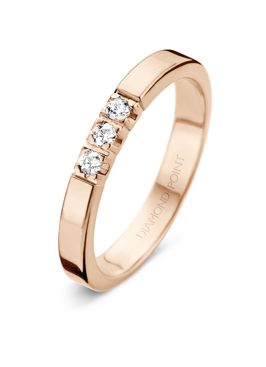 Roségouden alliance ring, 0.15 ct diamant, Groeibriljant