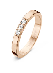 Roségouden alliance ring, 0.15 ct diamant, Groeibriljant