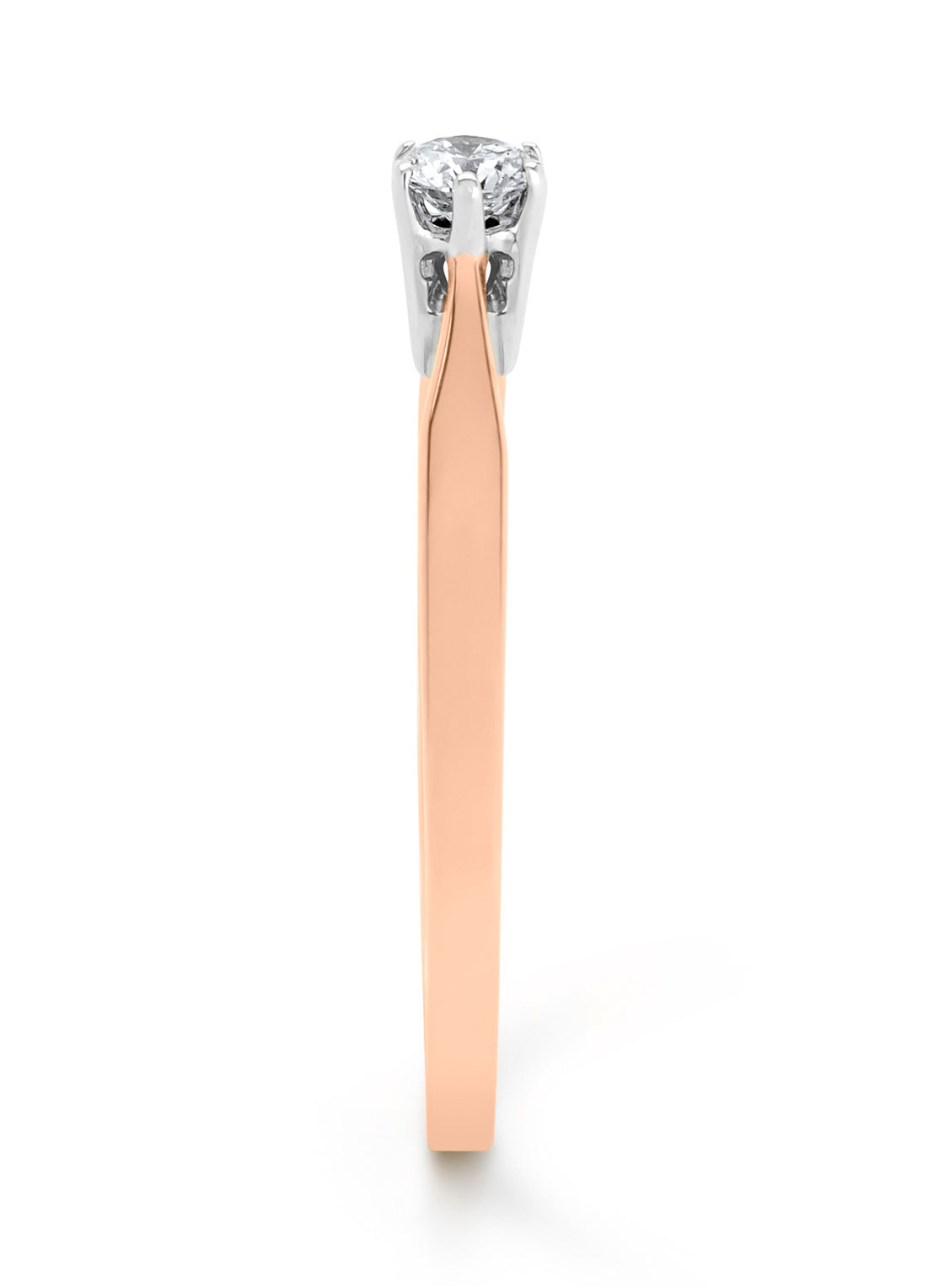 Roségouden solitair ring, 0.12 ct diamond, Groeibriljant