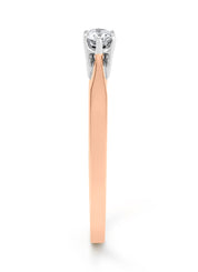 Roségouden solitair ring, 0.12 ct diamond, Groeibriljant