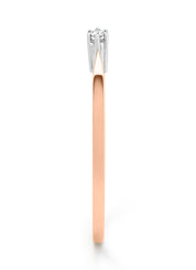 Roségouden solitairring, 0.02 ct diamant, Groeibriljant