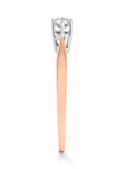 Roségouden solitair ring, 0.20 ct diamond, Groeibriljant