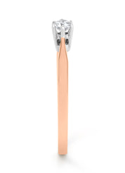 Roségouden solitair ring, 0.14 ct diamond, Groeibriljant