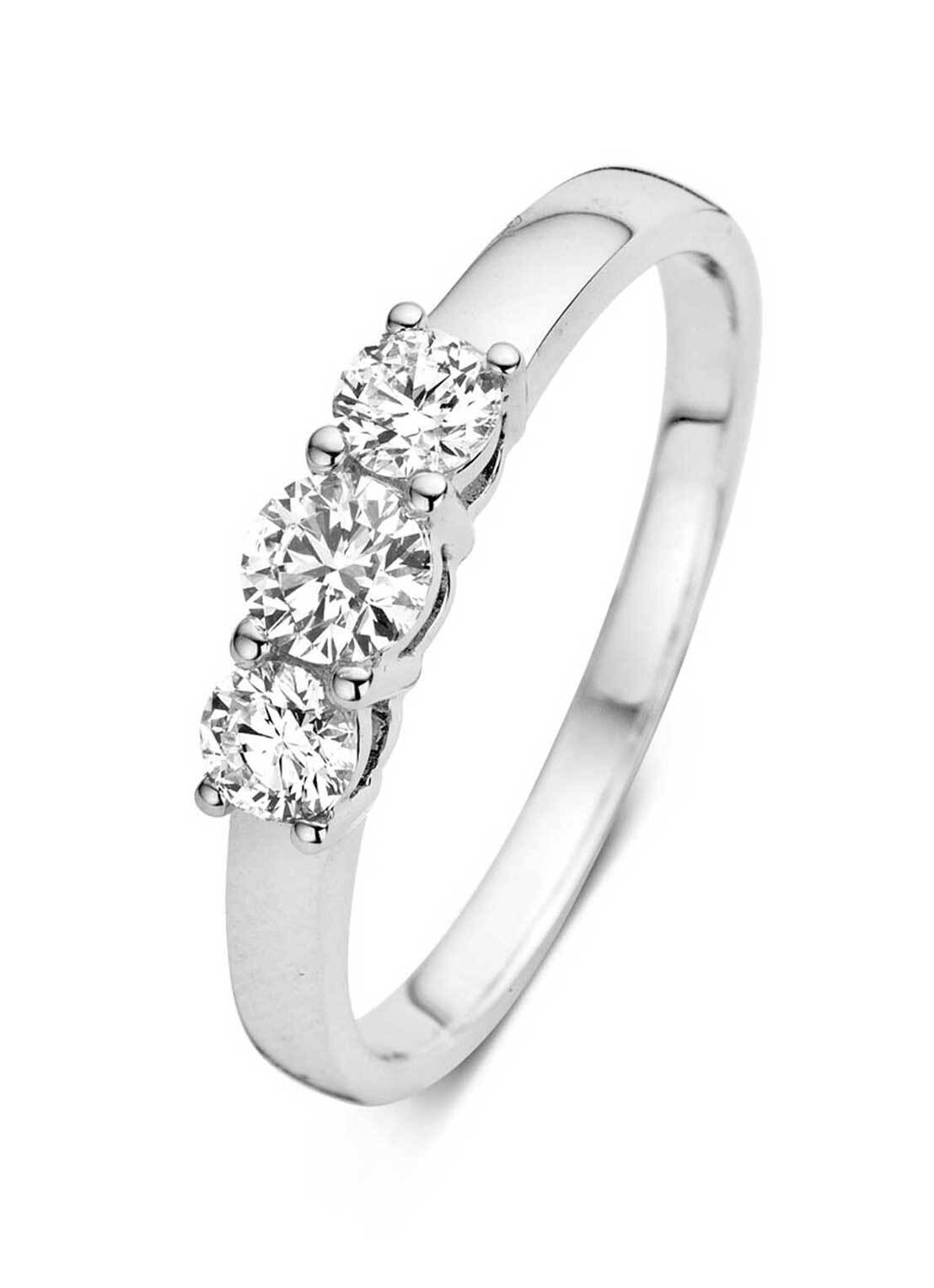 White gold ring, 0.50 CT Diamant, Hearts & Arrows